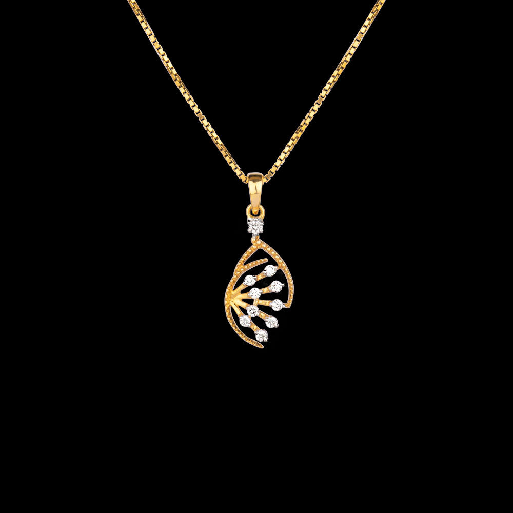14K Yellow Gold Diamond Pendant - 0.13ct VVS-EF