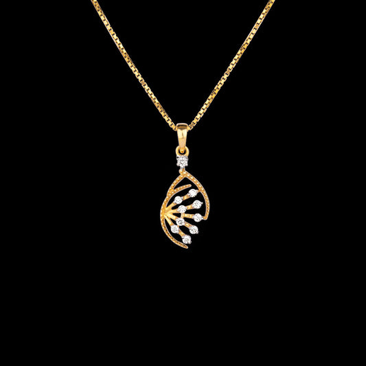 14K Yellow Gold Diamond Pendant - 0.13ct VVS-EF