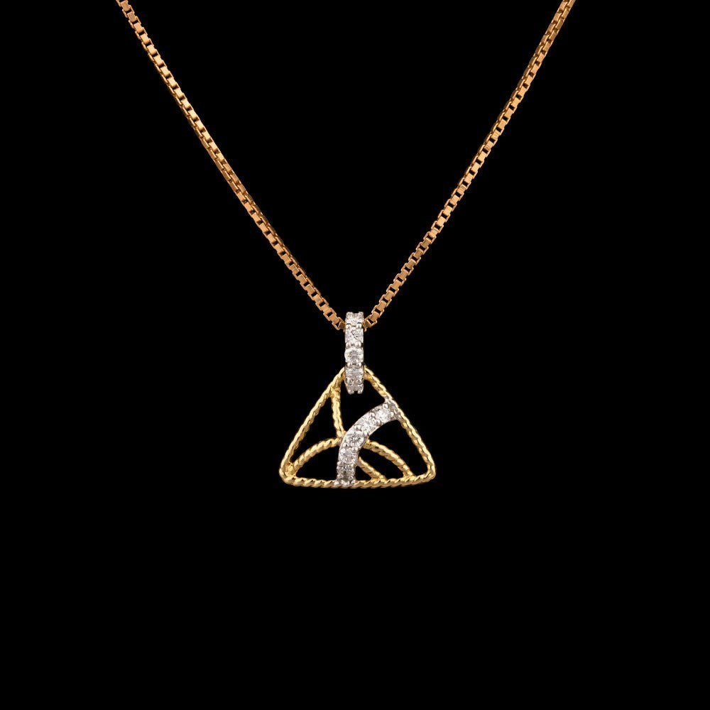14K Yellow Gold Diamond Pendant - 0.12ct VS-GH