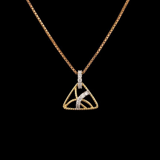14K Yellow Gold Diamond Pendant - 0.12ct VS-GH