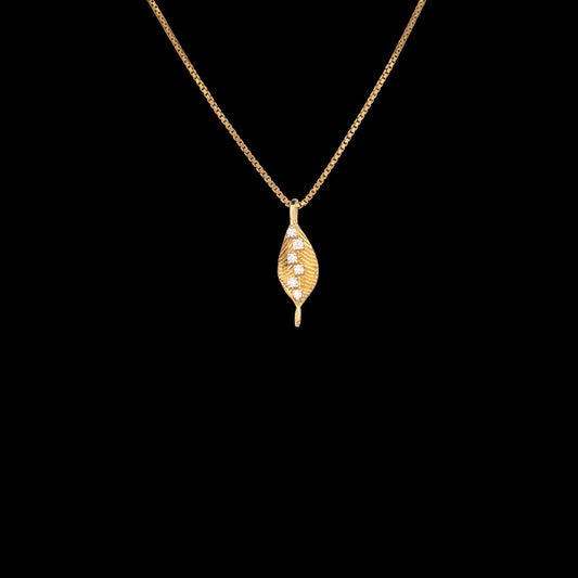 14K Yellow Gold Diamond Pendant - 0.08ct VS-GH