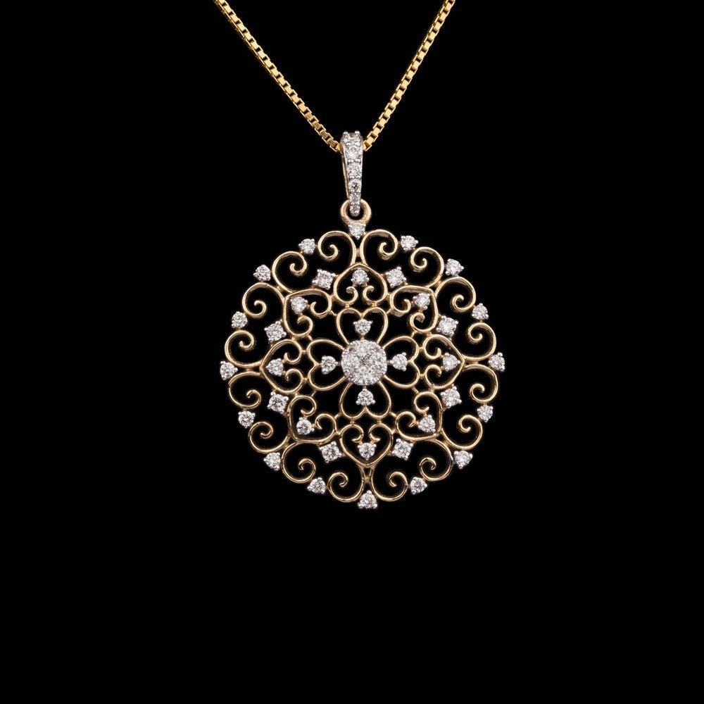 14K Yellow Gold Diamond Pendant - 0.56ct SI-IJ