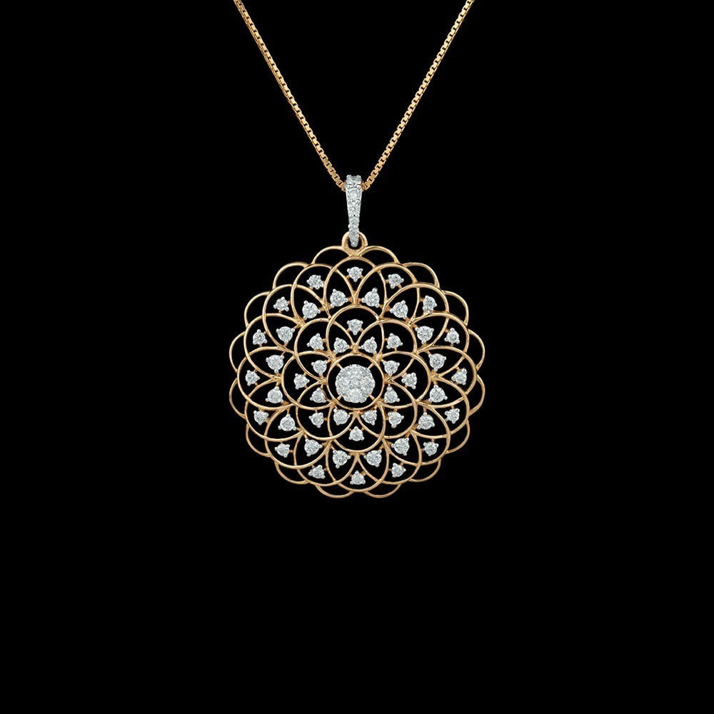 14K Yellow Gold Diamond Pendant - 0.84ct SI-IJ
