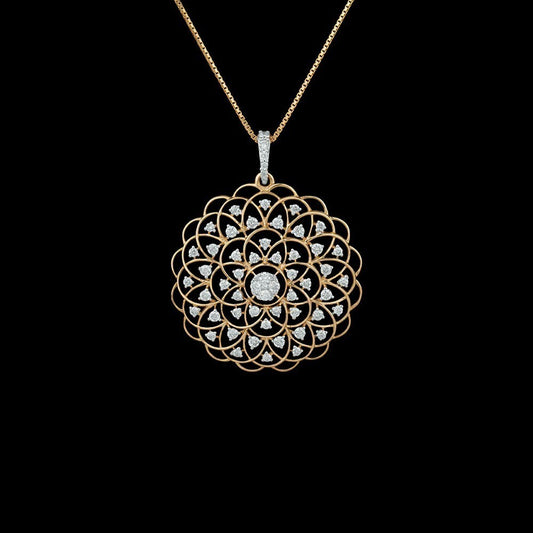 14K Yellow Gold Diamond Pendant - 0.84ct SI-IJ