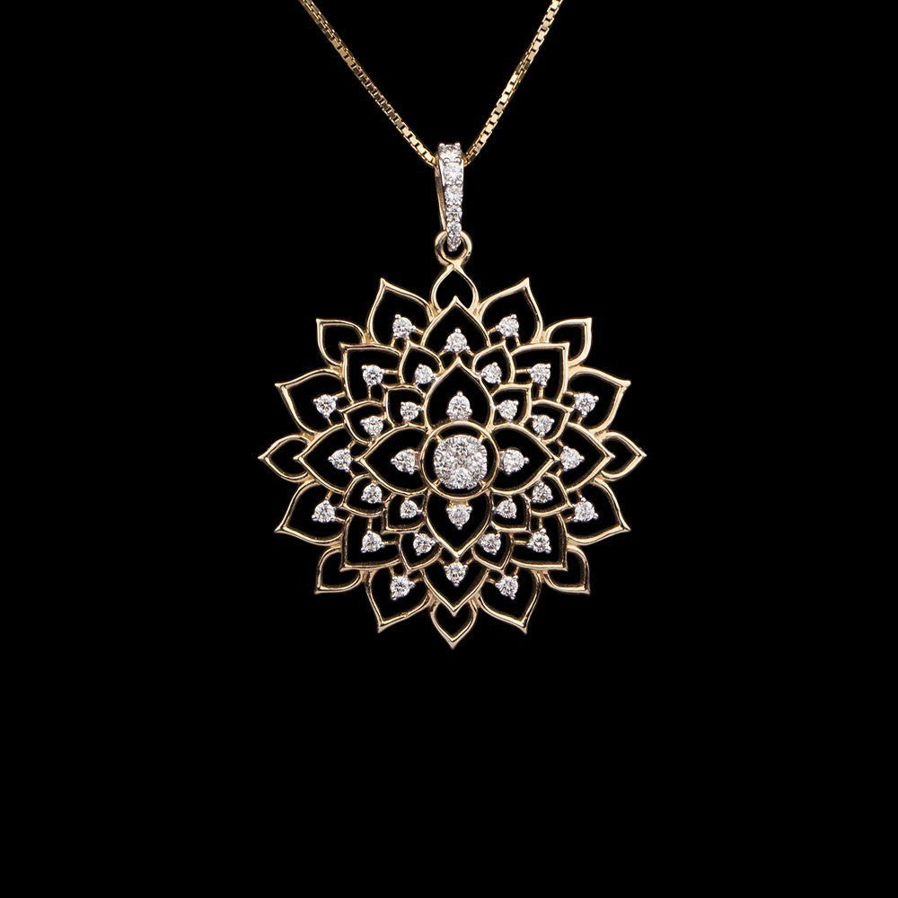 14K Yellow Gold Diamond Pendant - 0.53ct SI-IJ