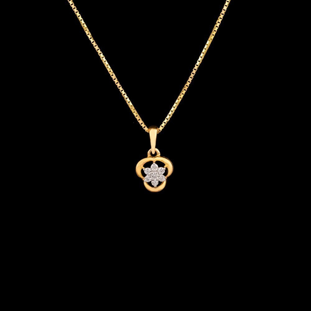 18K Yellow Gold Diamond Pendant - 0.09ct VS-FG