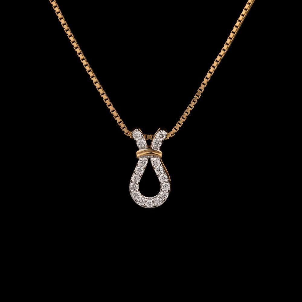 18K Yellow Gold Diamond Pendant - 0.14ct VS-FG