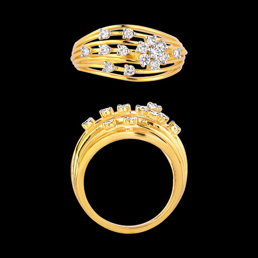 18K Yellow Gold Diamond Ring - 0.375ct VVS-VS-IJ