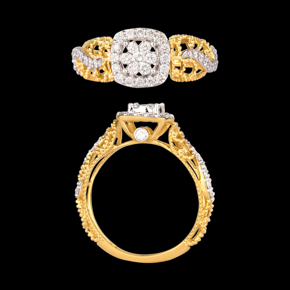 18K Yellow Gold Diamond Ring - 0.453ct VS-SI-GH