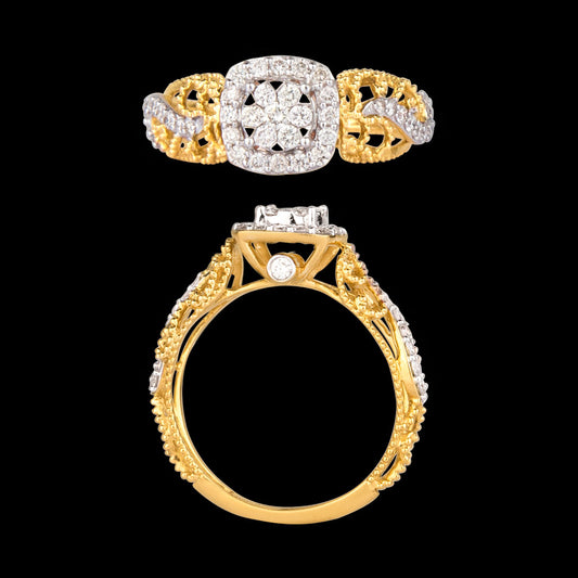 18K Yellow Gold Diamond Ring - 0.453ct VS-SI-GH
