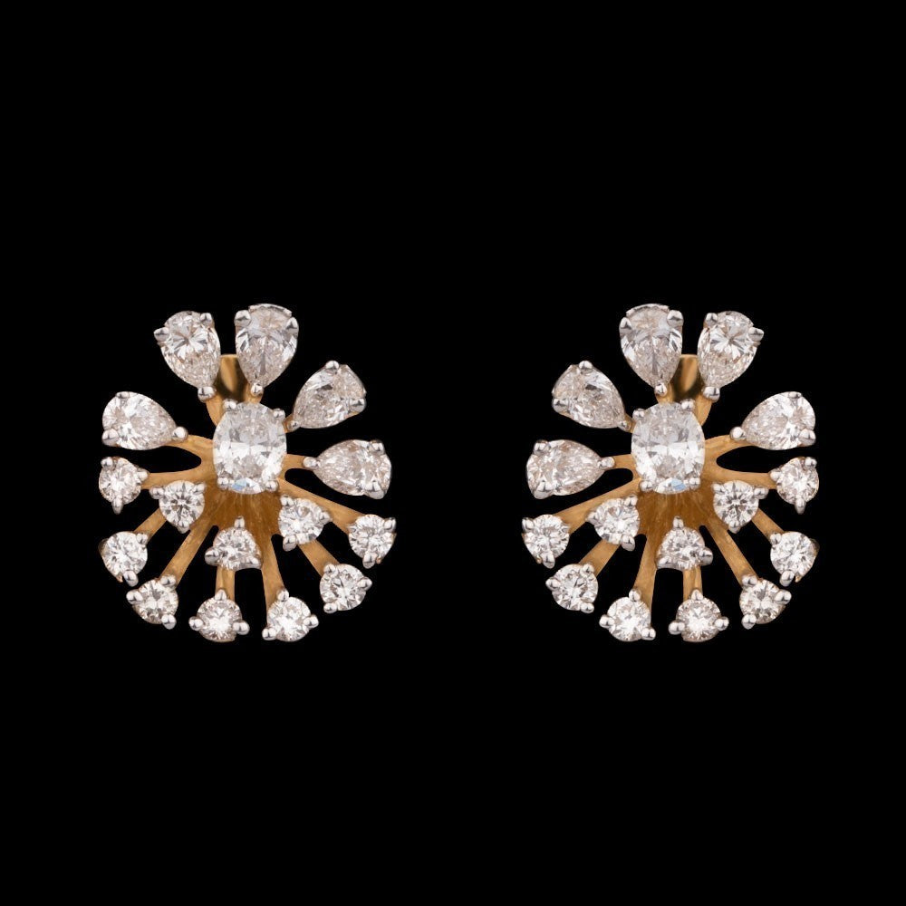 14K Yellow Gold Diamond Earrings - 0.88ct VS-GH