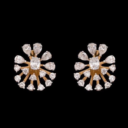 14K Yellow Gold Diamond Earrings - 0.88ct VS-GH