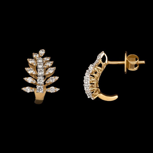 14K Yellow Gold Diamond Earrings - 0.82ct VS-GH