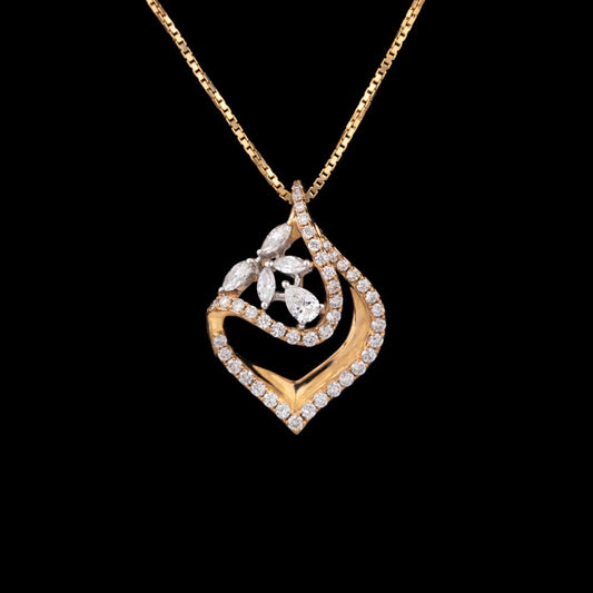 14K Yellow Gold Diamond Pendant - 0.44ct VS-GH