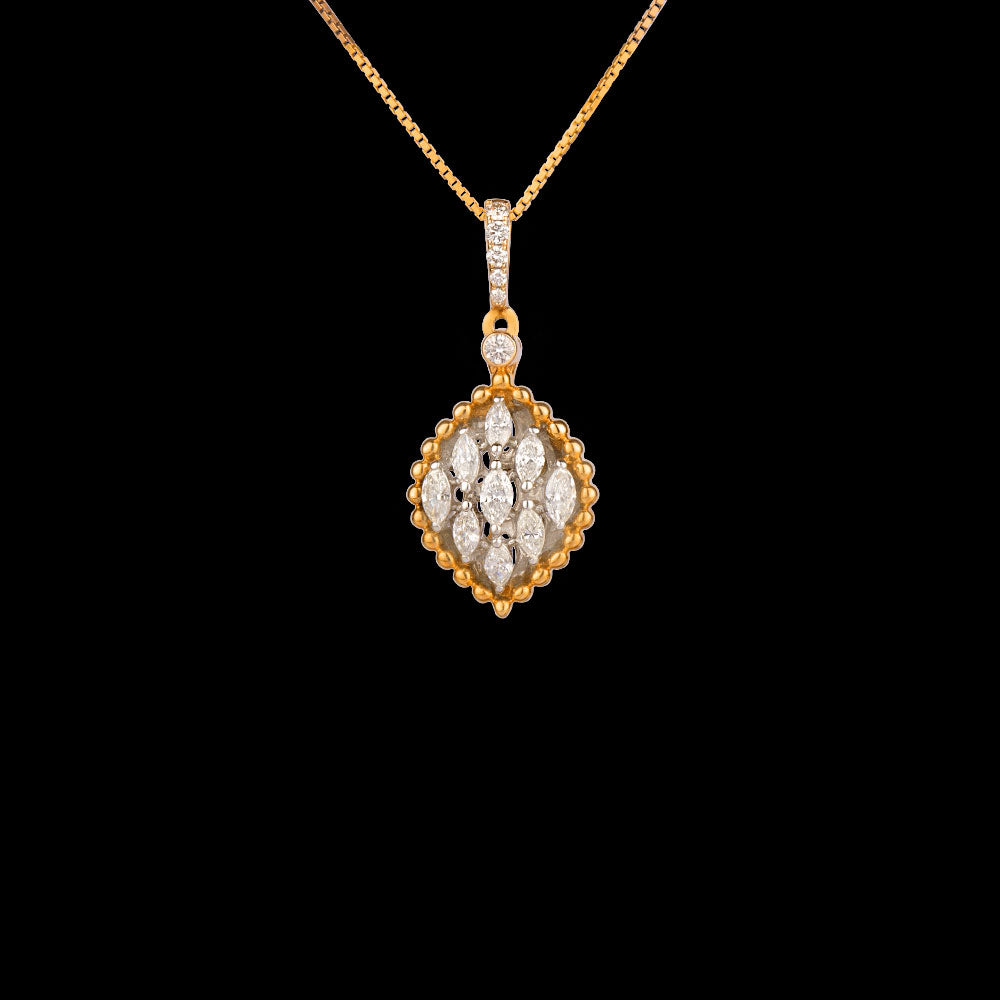14K Yellow Gold Diamond Pendant - 0.96ct VS-GH