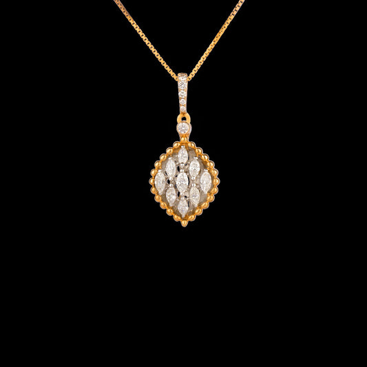 14K Yellow Gold Diamond Pendant - 0.96ct VS-GH