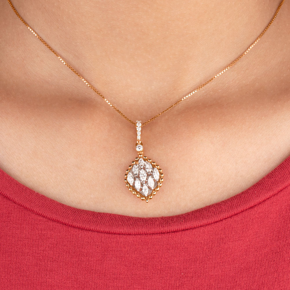 14K Yellow Gold Diamond Pendant - 0.96ct VS-GH