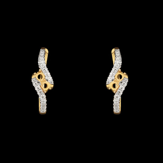 14K Yellow Gold Diamond Earrings - 0.24ct SI-IJ