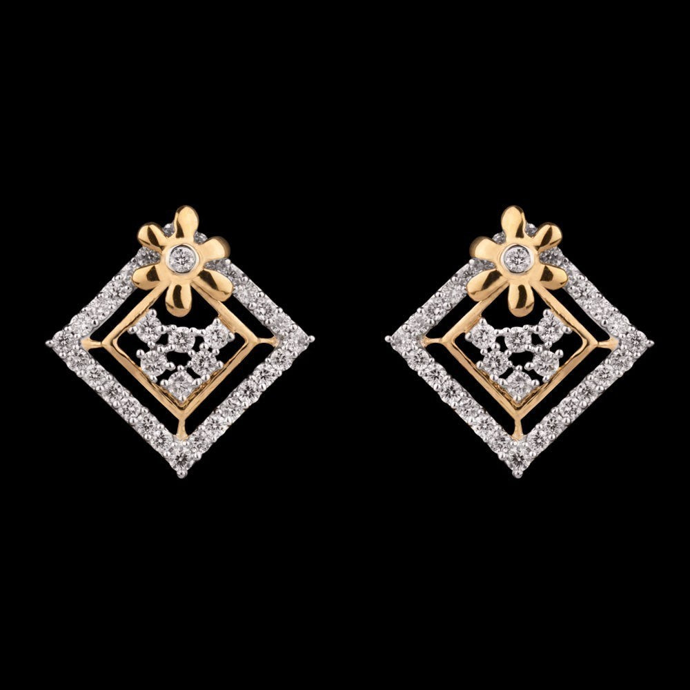 14K Yellow Gold Diamond Earrings - 0.8ct VS-SI-GH