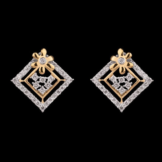 14K Yellow Gold Diamond Earrings - 0.8ct VS-SI-GH