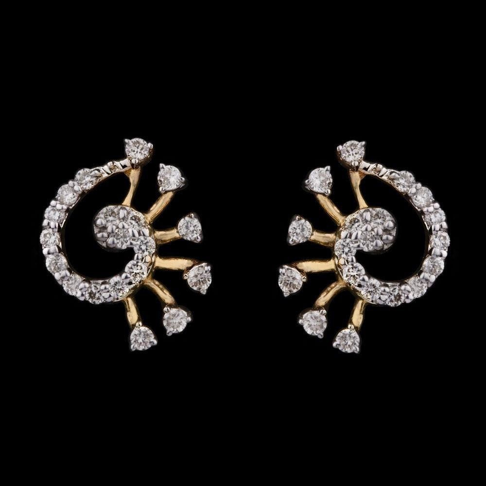 18K Yellow Gold Diamond Earrings - 0.24ct VVS-VS-GH