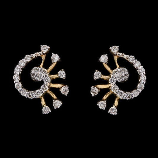 18K Yellow Gold Diamond Earrings - 0.24ct VVS-VS-GH