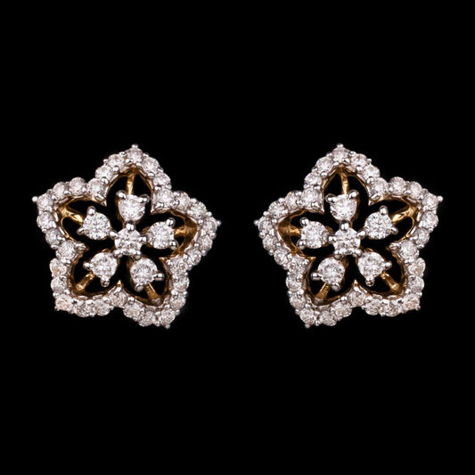 14K Yellow Gold Diamond Earrings - 0.37ct SI-GH