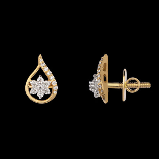 14K Yellow Gold Diamond Earrings - 0.17ct SI-IJ