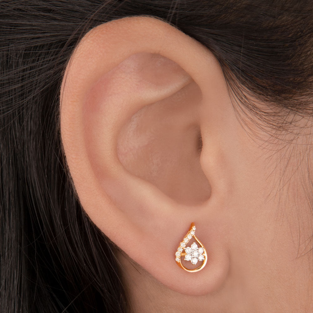 14K Yellow Gold Diamond Earrings - 0.17ct SI-IJ