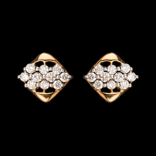 14K Yellow Gold Diamond Earrings - 0.21ct SI-GH