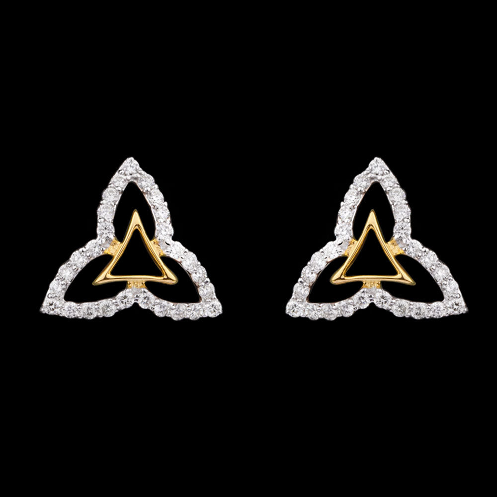 18K Yellow Gold Diamond Earrings - 0.41ct VVS-VS-GH
