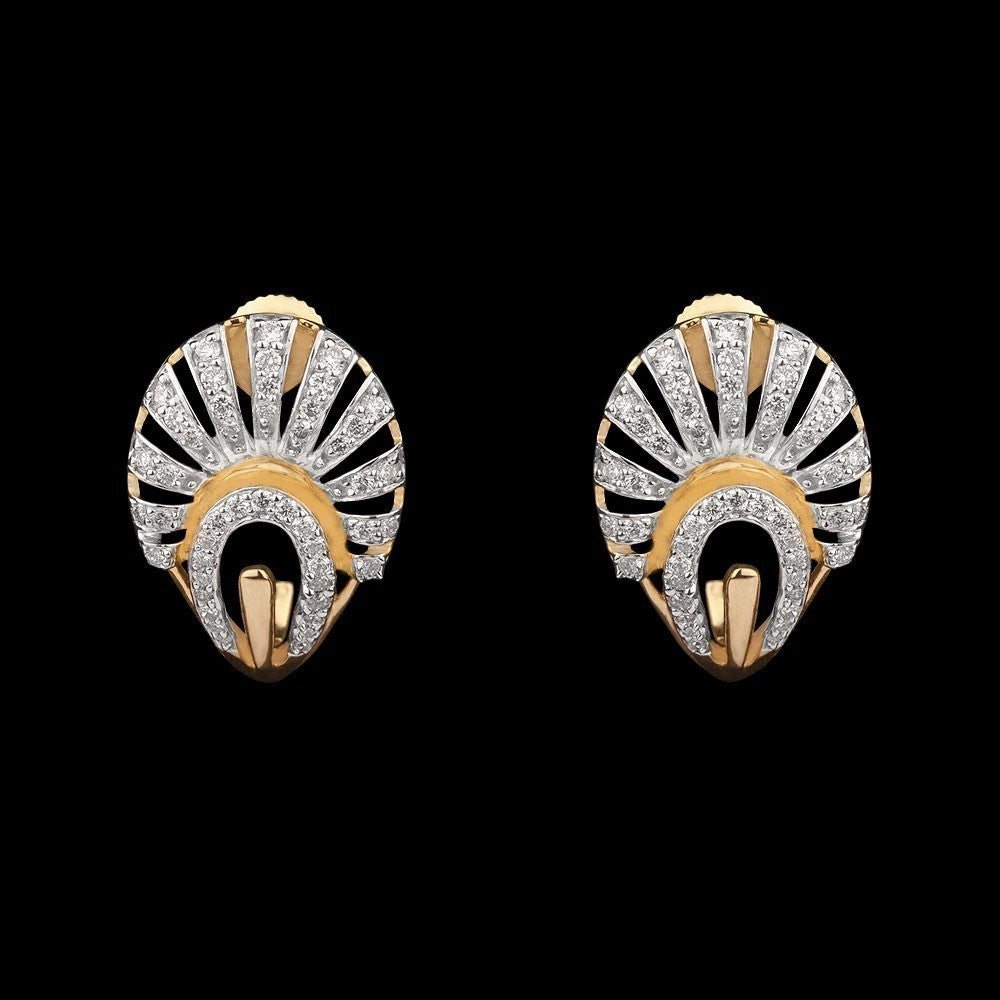 14K Yellow Gold Diamond Earrings - 0.38ct SI-GH