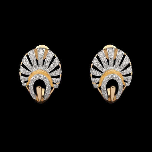 14K Yellow Gold Diamond Earrings - 0.38ct SI-GH