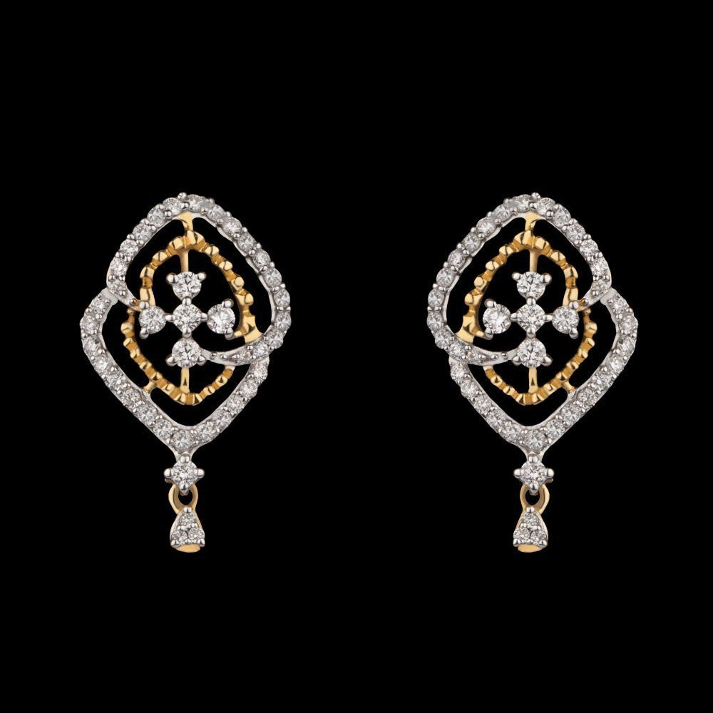 14K Yellow Gold Diamond Earrings - 0.42ct SI-GH