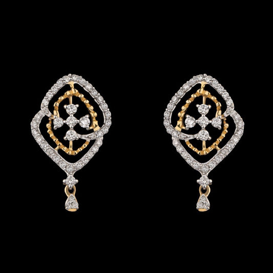 14K Yellow Gold Diamond Earrings - 0.42ct SI-GH
