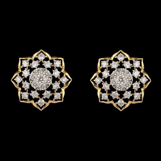 14K Yellow Gold Diamond Earrings - 1.16ct SI-GH