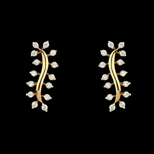 14K Yellow Gold Diamond Earrings - 0.29ct SI-GH