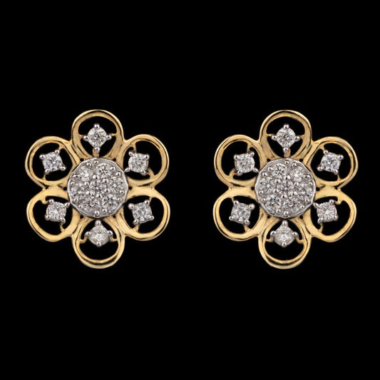 14K Yellow Gold Diamond Earrings - 0.3ct SI-GH