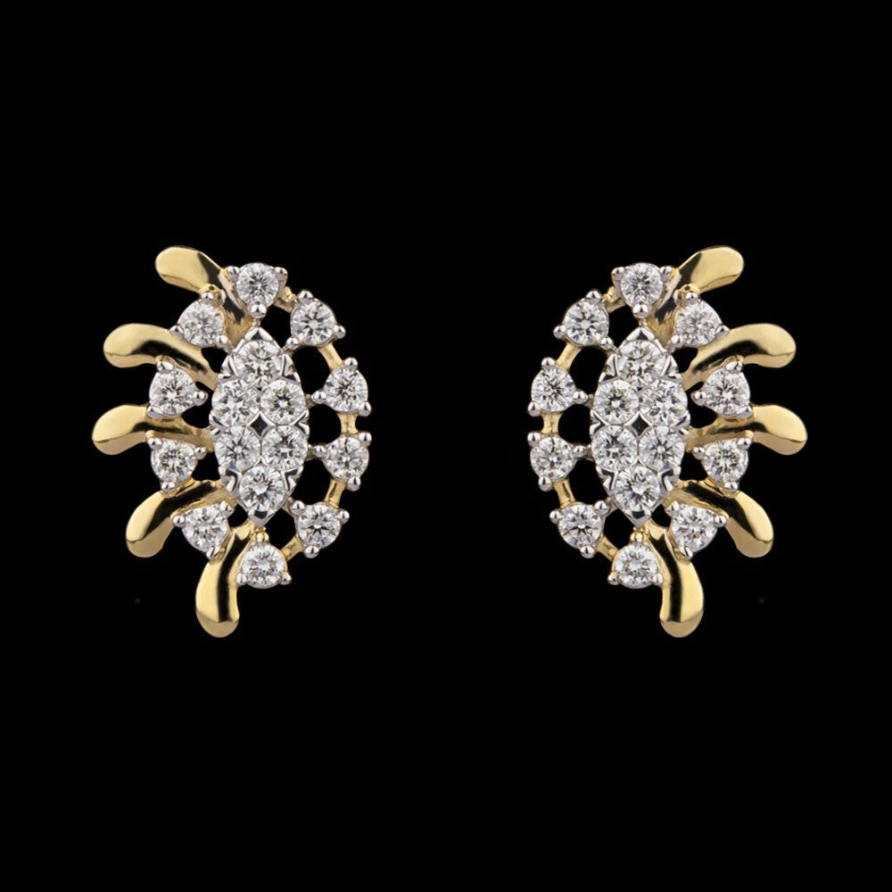 14K Yellow Gold Diamond Earrings - 0.53ct SI-GH