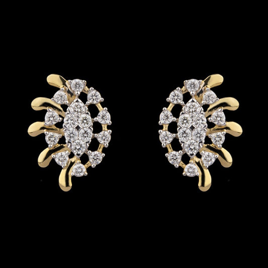 14K Yellow Gold Diamond Earrings - 0.53ct SI-GH