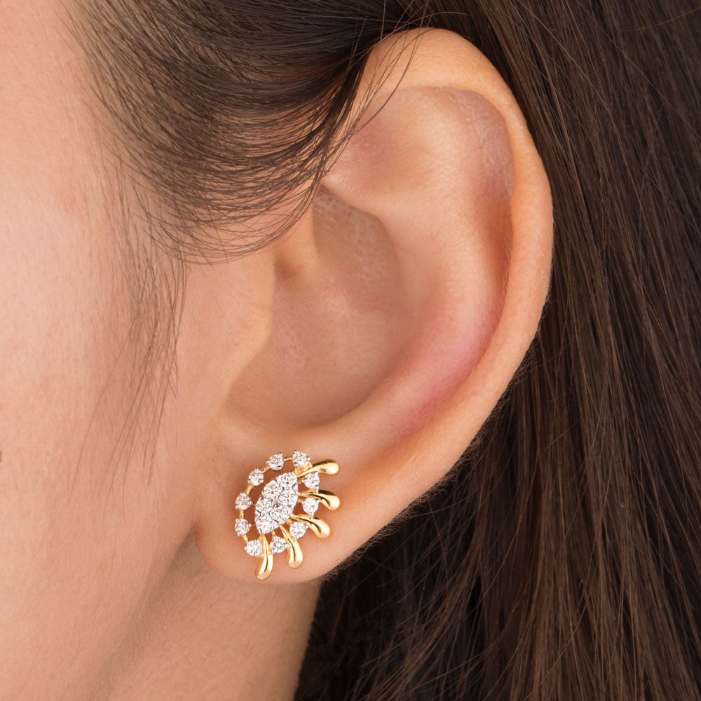 14K Yellow Gold Diamond Earrings - 0.53ct SI-GH