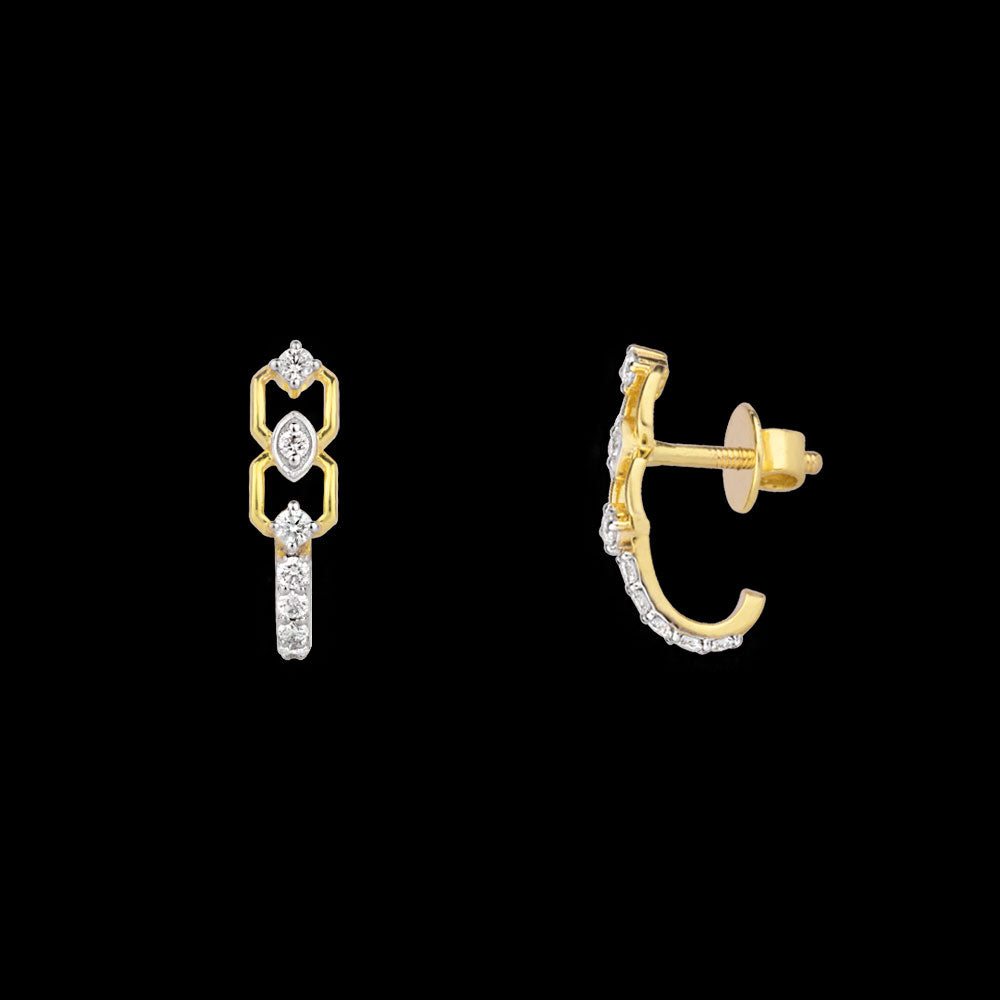 14K Yellow Gold Diamond Earrings - 0.27ct SI-GH