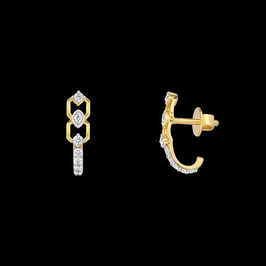 14K Yellow Gold Diamond Earrings - 0.27ct SI-GH