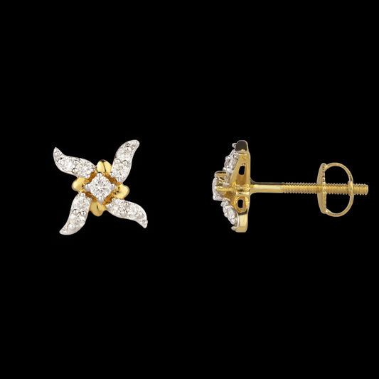 14K Yellow Gold Diamond Earrings - 0.2ct SI-GH