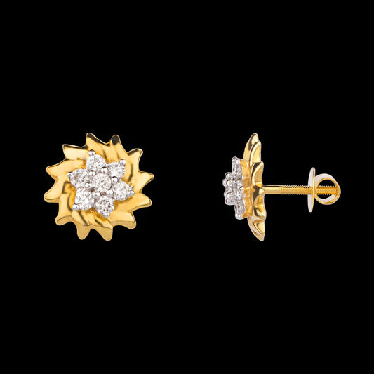14K Yellow Gold Diamond Earrings - 0.21ct SI-GH