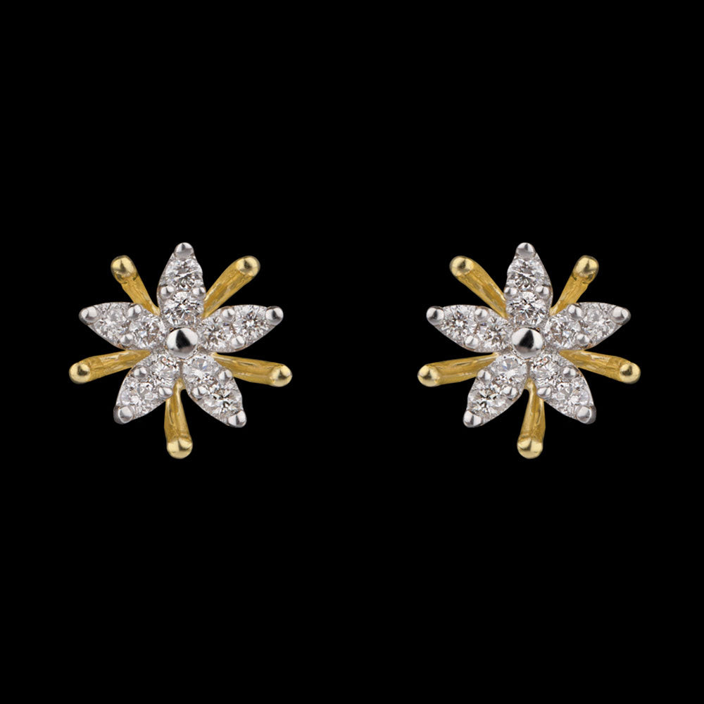 14K Yellow Gold Diamond Earrings - 0.21ct SI-GH