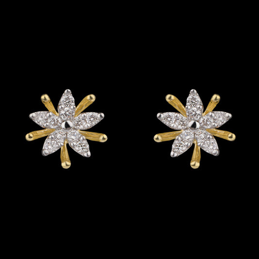 14K Yellow Gold Diamond Earrings - 0.21ct SI-GH