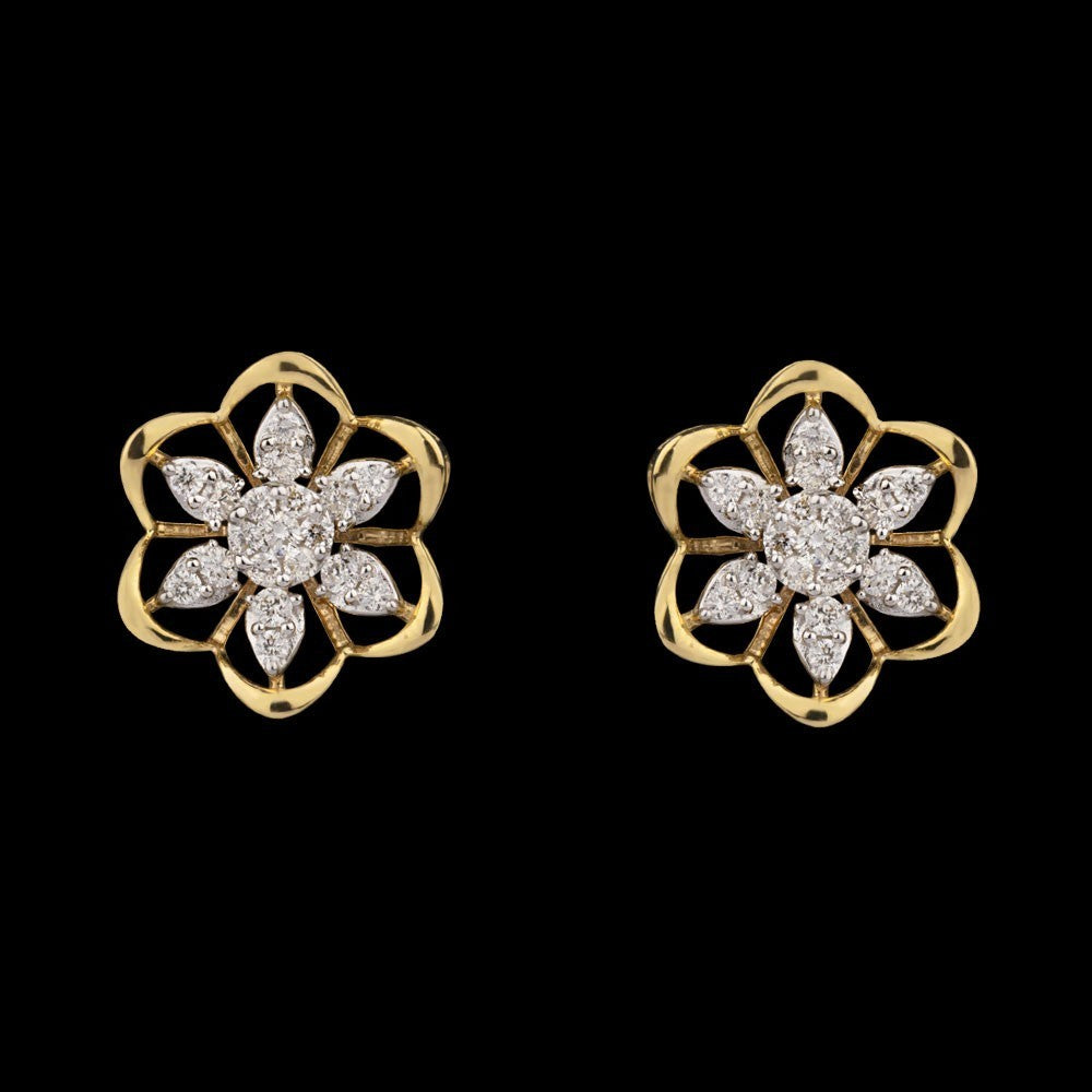 14K Yellow Gold Diamond Earrings - 0.45ct SI-GH