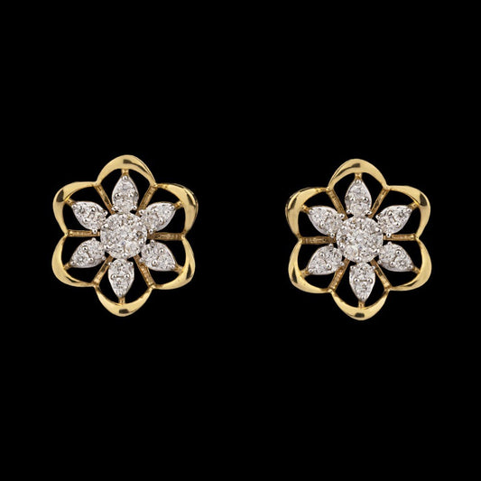 14K Yellow Gold Diamond Earrings - 0.45ct SI-GH