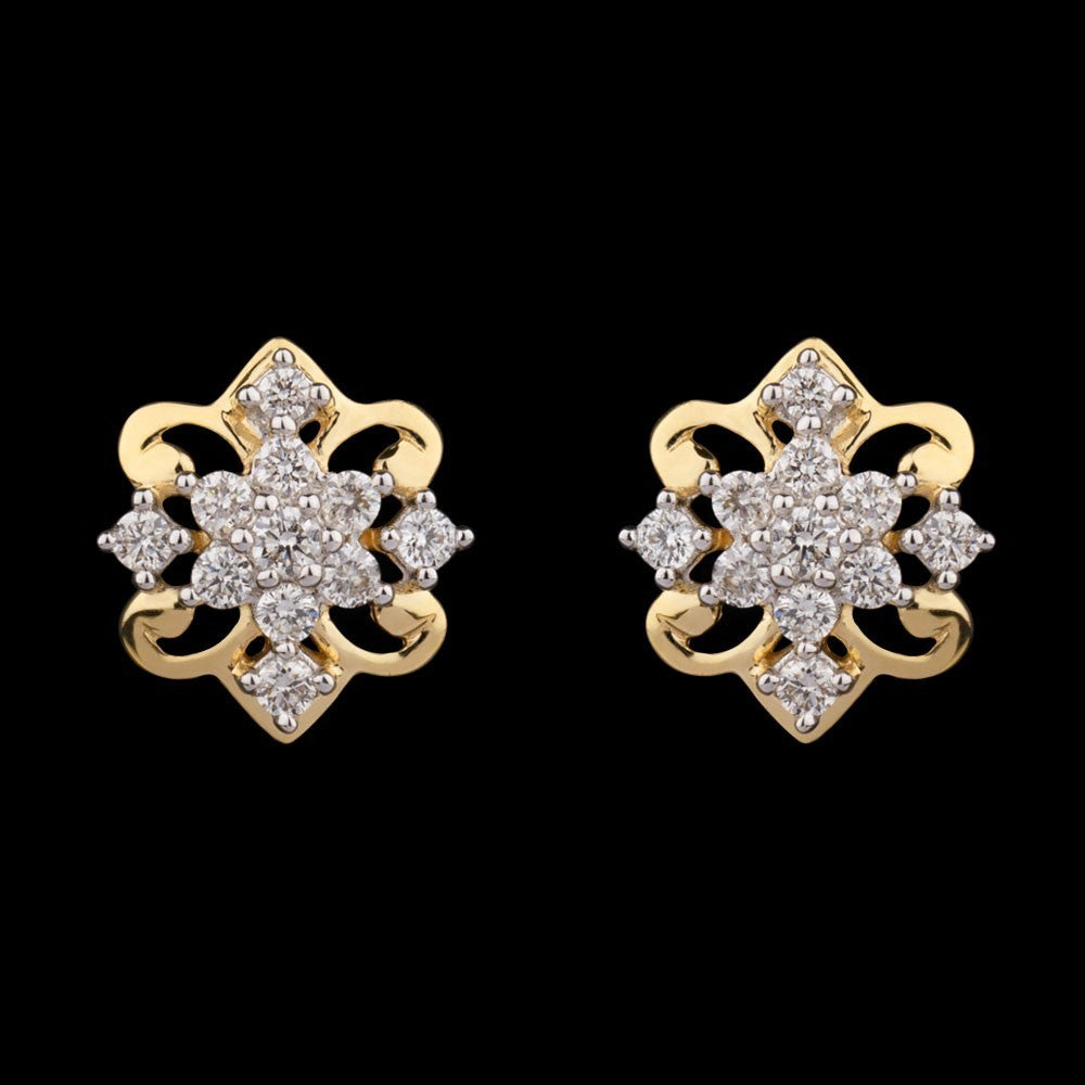 14K Yellow Gold Diamond Earrings - 0.33ct SI-GH